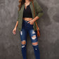 Savannah Full Size Striped Drop Shoulder Hooded Jacket with Pockets