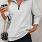 Malibu Dreams Zip-Up Dropped Shoulder Sweatshirt