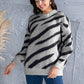 Animal Element Round Neck Dropped Shoulder Sweater