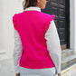 Round Neck Ruffled Sweater Vest