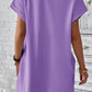 Pocketed Round Neck Short Sleeve Dress