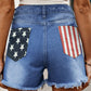 Full Size Raw Hem Denim Shorts with Pockets