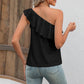 Full Size Eyelet One-Shoulder Tank