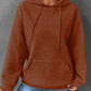 Full Size Textured Drawstring Drop Shoulder Hoodie