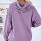 LoversLane Texture Drawstring Long Sleeve Hooded Sweater
