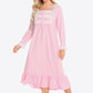 Women's GirlNextDoor Full Size Contrast Lace Trim Ruffle Hem Square Neck Night Dress