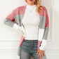 Comfy Connections Burnt Coral Striped Open Front Long Sleeve Cardigan