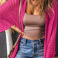Openwork Open Front Long Sleeve Cardigan
