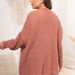 Plus Size Open Front Dropped Shoulder Knit Cardigan