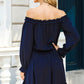 Frill Off-Shoulder Flounce Sleeve Dress