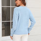 Malibu Dreams Adelisa & Yehn Ribbed V-Neck Dropped Shoulder Knit Top