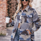 Full Size Geometric Dropped Shoulder Jacket with Pockets
