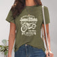 Motorcycle Graphic Round Neck T-Shirt