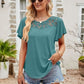 Lace Detail Round Neck Short Sleeve T-Shirt