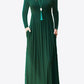 Women's Full Size Valencia Round Neck Empire Waist Pocket Dress