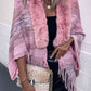 Open Front Fringe Hem Poncho