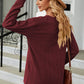 Decorative Button V-Neck Long Sleeve T-Shirt