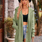 Collared Neck Button-Up Cardigan with Pockets