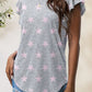 Printed Round Neck Short Sleeve T-Shirt