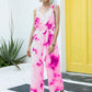 Tie-Dye Tie Waist Sleeveless Jumpsuit