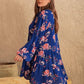 Women's Lucetta Plus Size Printed Tie Neck Balloon Sleeve Mini Dress