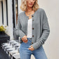 Button Up Dropped Shoulder Cardigan
