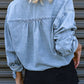 Full Size Tie Detail Denim Top
