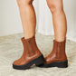 Forever Link Side Zip Chestnut Platform Boots