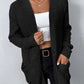 ZeldaMarie Rib-Knit Open Front Pocketed Cardigan