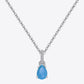 Teardrop Turquoise 4-Prong Pendant Necklace