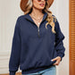 Half Zip Dropped Shoulder Sweatshirt