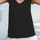 BAYSIDE ME Lace Detail Eyelash Trim V-Neck Tank
