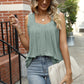 Full Size Eyelet Square Neck Tank