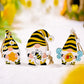 Hanging 3-Pack Bee Themed Wood Gnome Ornaments