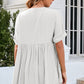 Ruched Notched Short Sleeve Blouse