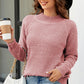 Chic Babe' Waffle-Knit Round Neck Reglan Sleeve Sweater 🦋