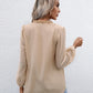 Swiss Dot Frill Trim Puff Sleeve Blouse