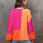 Color Block Round Neck Sweater