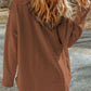 Pocketed Button Up Droppped Shoulder Jacket