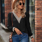 Full Size V-Neck Long Sleeve Blouse