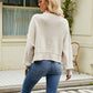 Round Neck Lantern Sleeve Sweater