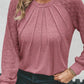 Heathered Round Neck Long Sleeve T-Shirt