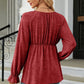 Round Neck Flounce Sleeve Blouse