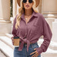 Collared Neck Dropped Shoulder Shirt