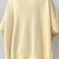 Slit V-Neck Dropped Shoulder Sweater