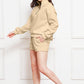 Comfy n' Cozy Half Zip Long Sleeve Sweatshirt and Drawstring Shorts Set