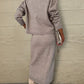 Turtleneck Dropped Shoulder Sweater and Midi Dress Sweater Set