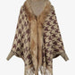 So Defined One Size Houndstooth Fringe Hem Poncho