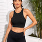 Cropped Round Neck Sports Tank Top