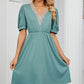 V-Neck Puff Sleeve Dress